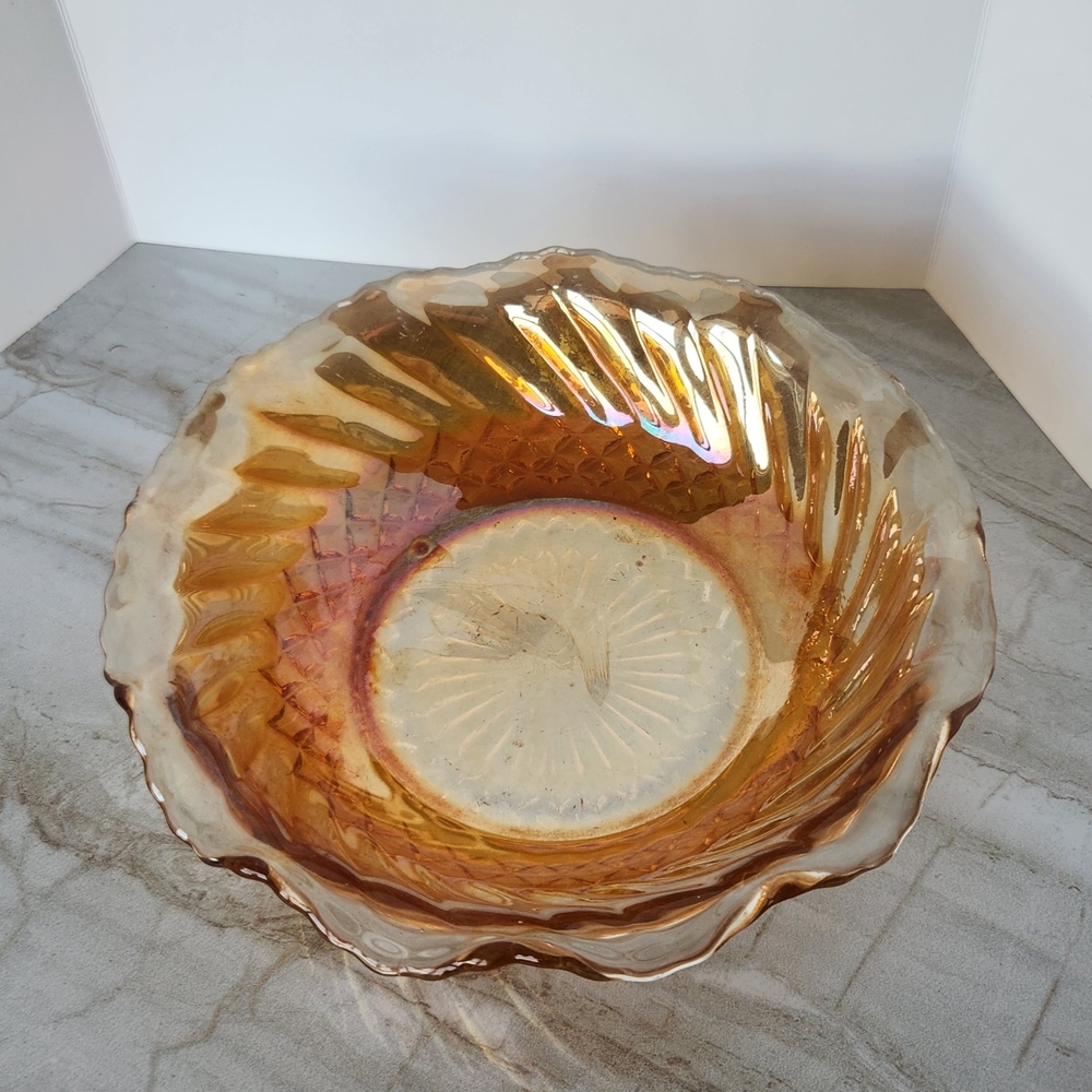 Anchor Hocking Amber Glass Decorative Bowl - Picture 2 of 7